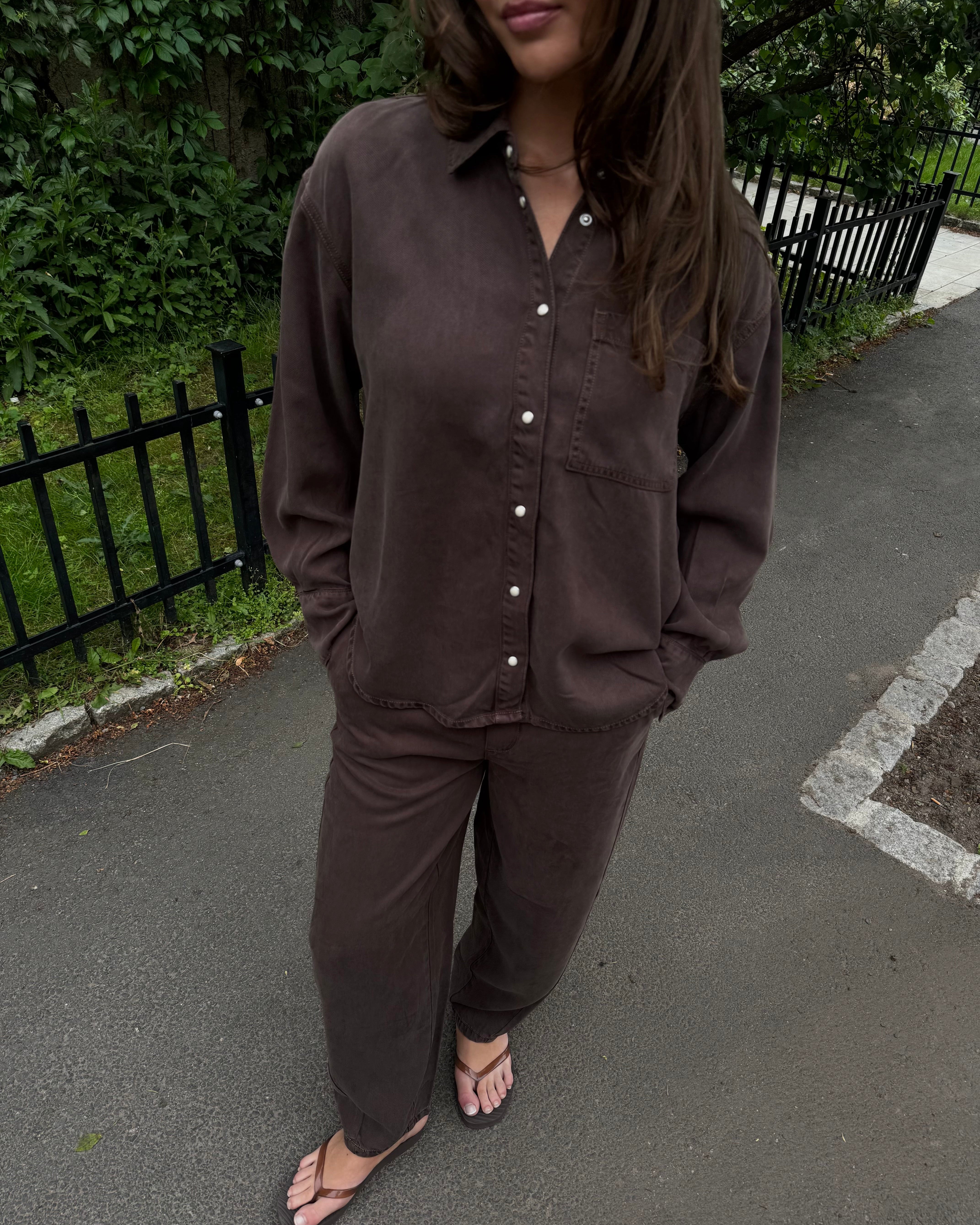 OBJFRAME Trousers - Seal Brown